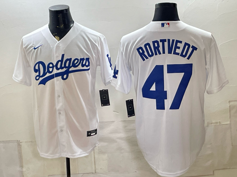 Men's Los Angeles Dodgers Ben Rortvedt #47 White Home Replica Player Jersey