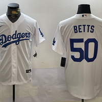 Men's Los Angeles Dodgers Mookie Betts #50 White Replica Baseball Jersey1