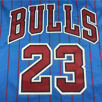 Men's Chicago Bulls Michael Jordan #23 Blue Hardwood Classics Authentic Jersey1