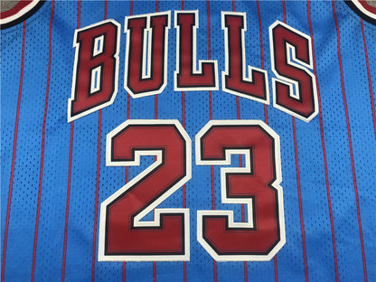 Men's Chicago Bulls Michael Jordan #23 Blue Hardwood Classics Authentic Jersey1