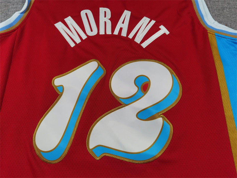 Men's Memphis Grizzlies Ja Morant #12 Red 2024/25 Swingman Player Jersey1 - City Edition