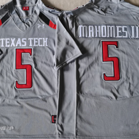 Men's Texas Tech Red Raiders Patrick Mahomes #5 Gray Player Game Jersey
