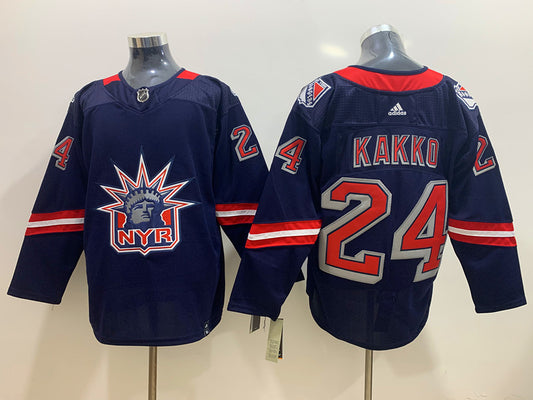 Men's New York Rangers Kaapo Kakko #24 Navy Player Jersey1