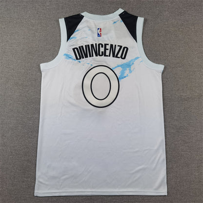 Men's Minnesota Timberwolves Donte DiVincenzo #0 White 2024/25 Swingman Player Jersey1 - City Edition