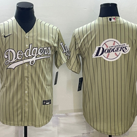 Men's Los Angeles Dodgers khaki Replica Player Jersey1