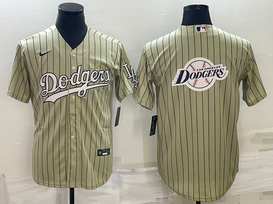 Men's Los Angeles Dodgers khaki Replica Player Jersey1