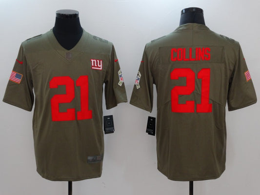 Men's New York Giants Landon Collins #21 Brown Game Jersey1