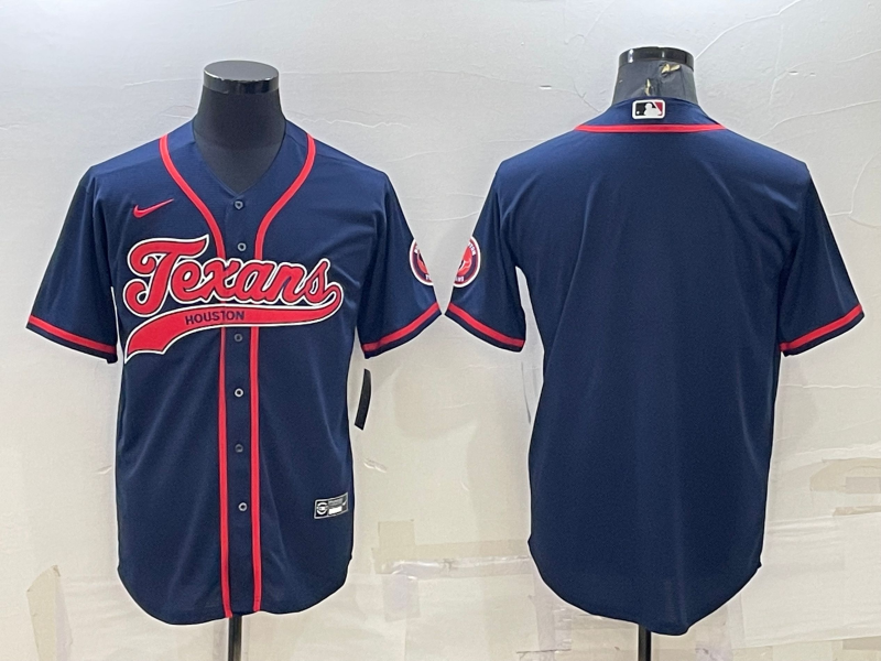 Men's Houston Texans Navy Blank Jersey1