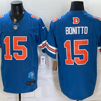 Men's Denver Broncos Nik Bonitto #15 Blue Game Jersey