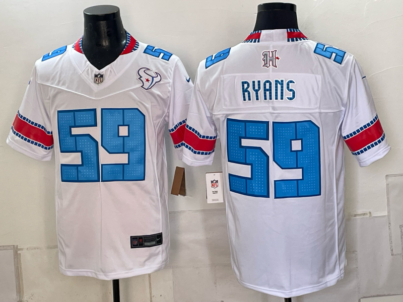 Men's Houston Texans DeMeco Ryans #59 White 2026 Rivalries Collection Stitched Limited Jersey