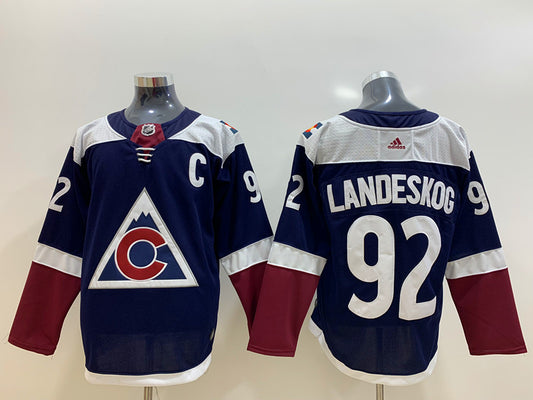 Men's Colorado Avalanche Gabriel Landeskog #92 Navy Alternate Captain Patch Primegreen Authentic Pro Player Jersey1