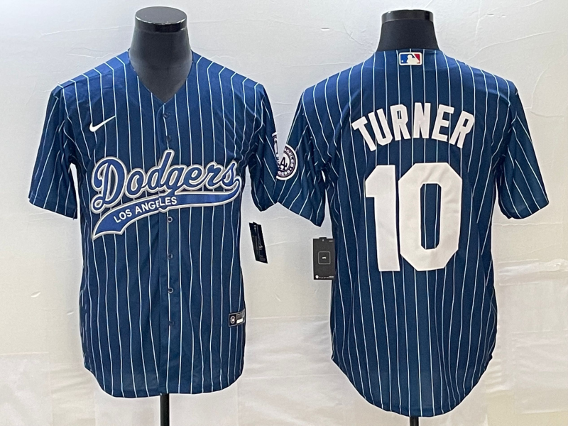Men's Los Angeles Dodgers Justin Turner #10 Blue Player Jersey1 Joint Edition