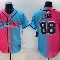 CeeDee Lamb #88 Dallas Cowboys Pink Blue Game Jersey - JerseysFreak