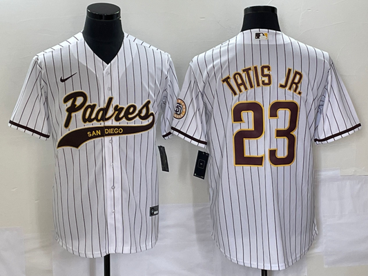 Men's San Diego Padres Fernando Tatis Jr. #23 White Replica Player Jersey1 Joint Edition