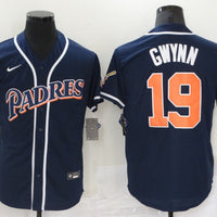 Men's San Diego Padres Tony Gwynn #19 Navy Stitched Jersey1