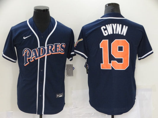 Men's San Diego Padres Tony Gwynn #19 Navy Stitched Jersey1