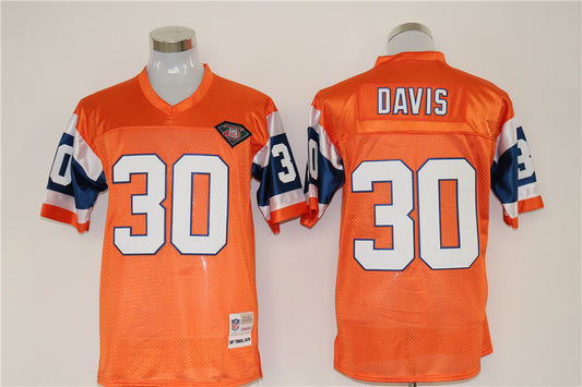 Men's Denver Broncos Terrell Davis Mitchell & Ness Orange Legacy Replica Jersey1
