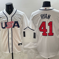 Men's USA Baseball Joe Ryan #41 White 2026 World Baseball Classic Stadium Jersey
