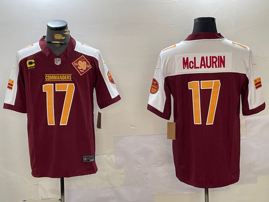 Men's Washington Commanders Terry McLaurin #17 Burgundy Player Game Jersey1