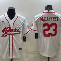 Men's San Francisco 49ers Christian McCaffrey #23 White Game Jersey1 Joint Edition