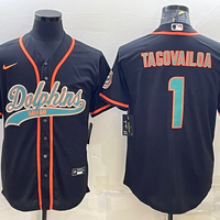 Men's Miami Dolphins Tua Tagovailoa #1 Black Game Jersey1 Joint Edition