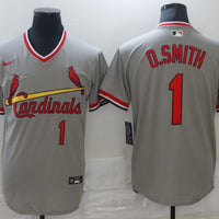 Men's St. Louis Cardinals Ozzie Smith #1 Gray Replica Player Jersey1