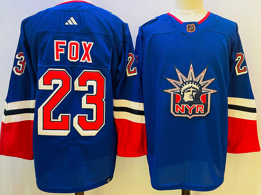 Men's New York Rangers Adam Fox #23 Blue Game Jersey1