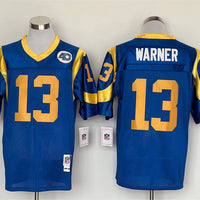 Men's San Louis Rams Kurt Warner Mitchell & Ness Blue Legacy Replica Jersey1