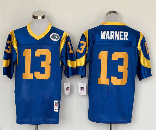 Men's San Louis Rams Kurt Warner Mitchell & Ness Blue Legacy Replica Jersey1