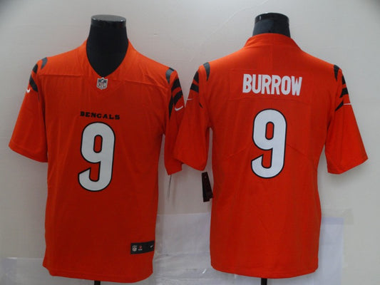 Men's Cincinnati Bengals Joe Burrow #9 Orange Alternate Game Jersey1