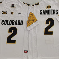 Men's Colorado Buffaloes Shedeur Sanders #2 White Jersey