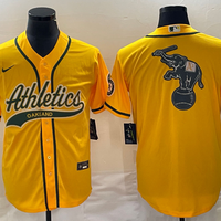 Men's Oakland Athletics Gold Replica Game Jersey1 Joint Edition