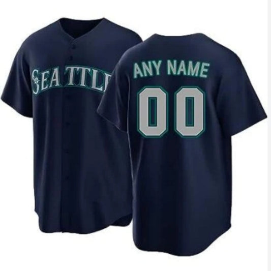 Men's Seattle Mariners Navy Alternate Replica Custom Jersey1