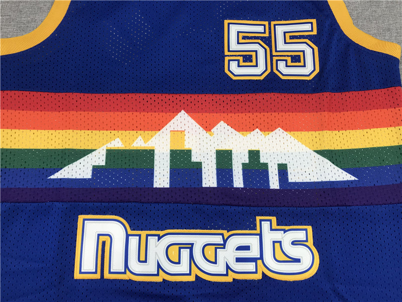 Men's Denver Nuggets Dikembe Mutombo 1991-92 Blue Hardwood Classics Swingman Jersey1