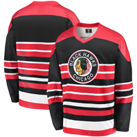 Men's Chicago Blackhawks Red/Black Premier Breakaway Heritage Blank Jersey1