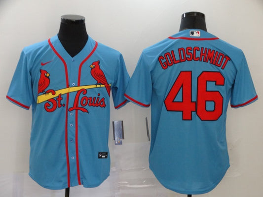 Men's St. Louis Cardinals Paul Goldschmidt #46 Blue Replica Baseball Jersey1