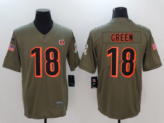 Men's Cincinnati Bengals A.J. Green #18 Brown Game Jersey1