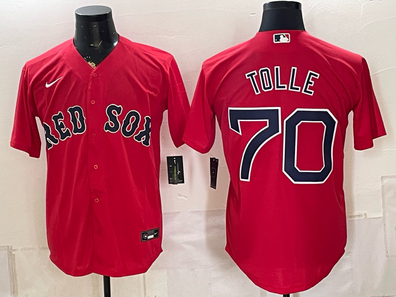 Men's Boston Red Sox Bryan Tolle #70 Red Replica Player Jersey