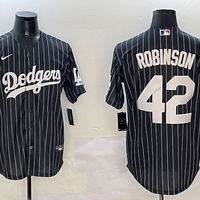 Men's Los Angeles Dodgers Jackie Robinson #42 Black Alternate Limited Player Jersey1