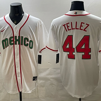 Men's Mexico Baseball Rowdy Tellez #44 White 2026 World Baseball Classic Stadium Jersey