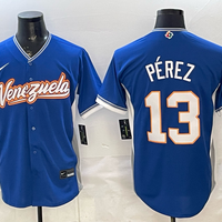 Men's Venezuela Baseball Salvador Perez #13 Royal 2026 World Baseball Classic Stadium Jersey