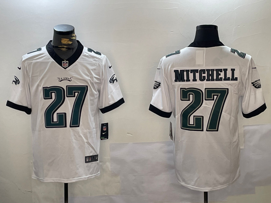Men's Philadelphia Eagles Quinyon Mitchell #27 White Game Jersey1