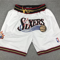 Men's Philadelphia 76ers White 1996-97 Hardwood Classics Basketball Shorts1