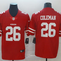 Men's San Francisco 49ers Tevin Coleman #26 Red Game Jersey1