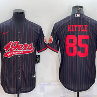 Men's San Francisco 49ers George Kittle #85 Black Player Game Jersey1 Joint Edition