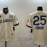 Men's Los Angeles Dodgers Tommy Edman #25 Cream 2024 City Connect Limited Player Jersey1