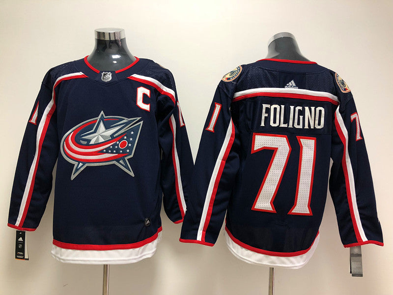 Men's Columbus Blue Jackets Nick Foligno #71 Navy Home Breakaway Player Jersey1
