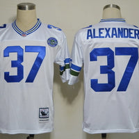 Men's Seattle Seahawks Shaun Alexander Mitchell & Ness White Legacy Replica Jersey1