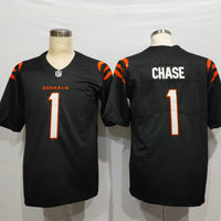 Men's Cincinnati Bengals Ja'Marr Chase #1 Black Game Jersey2