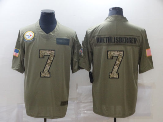 Men's Pittsburgh Steelers Ben Roethlisberger #7 Brown Authentic Game Jersey1